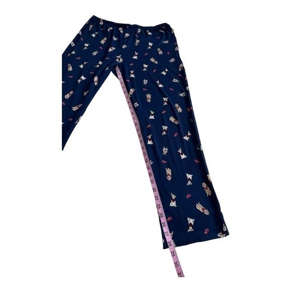 Dog Print Pajamas Long Pants Short Sleeve Button Down Lounge Set - Size Large - Picture 10 of 16